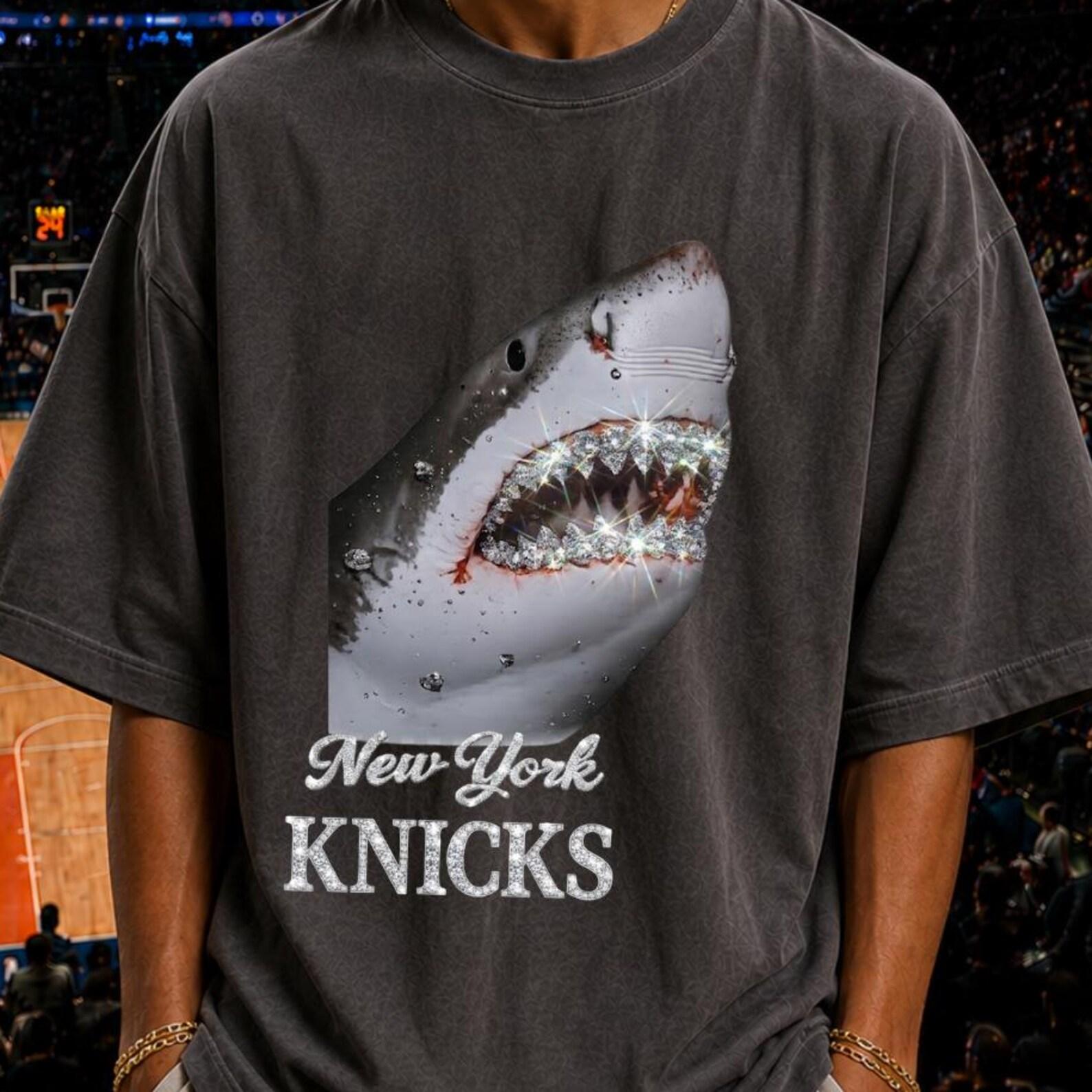 New York Knicks Tee, Bling Basketball Shirt, New York Shirt, Luxury Basketball T-Shirt, Basketball Team Shirt, Champion Shirt, Shark Shirts S