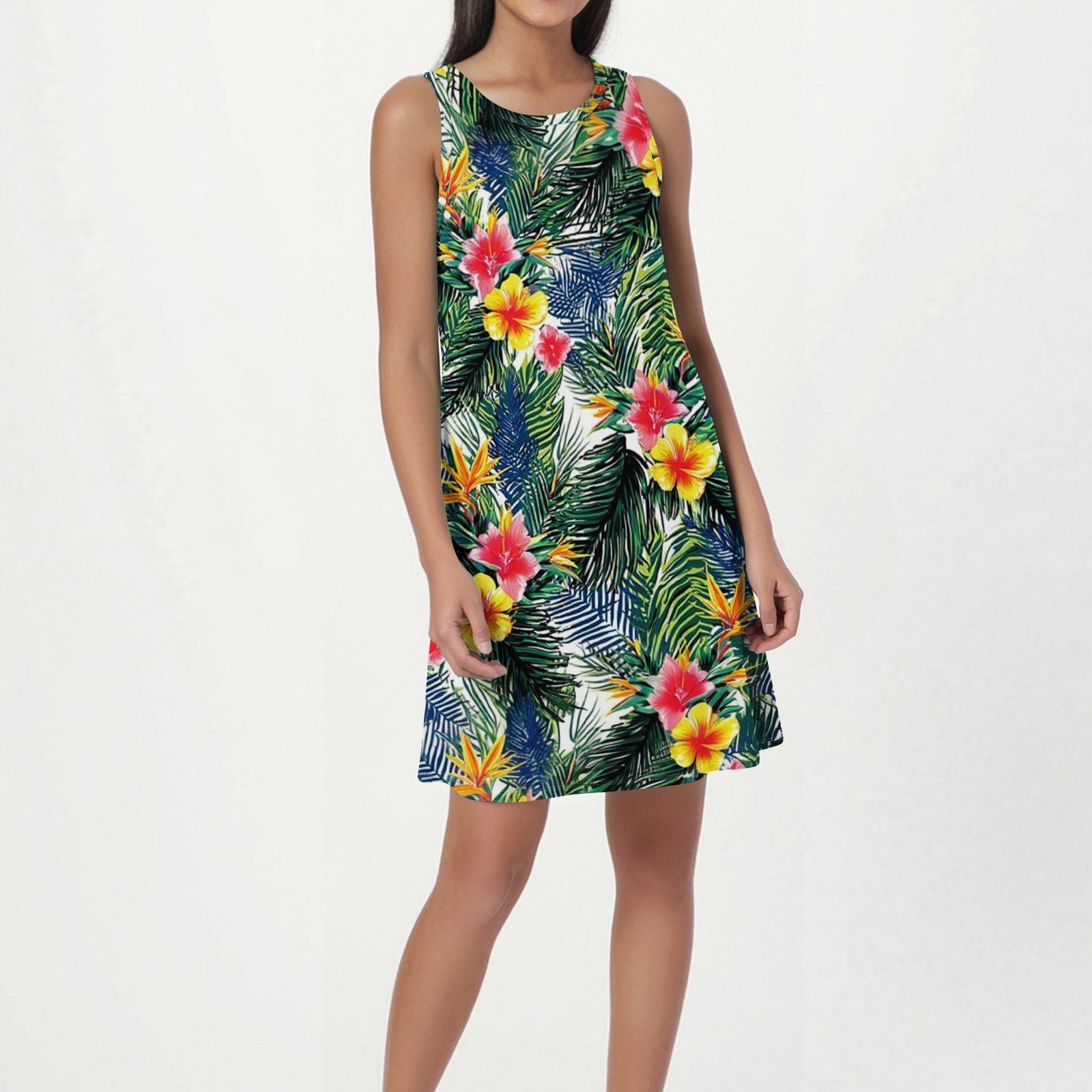 Sleeveless Floral Print Sundresses for Women 2026 Summer Dresses for Women 2026 Casual Summer Dress Lightweight Summer Dresses S