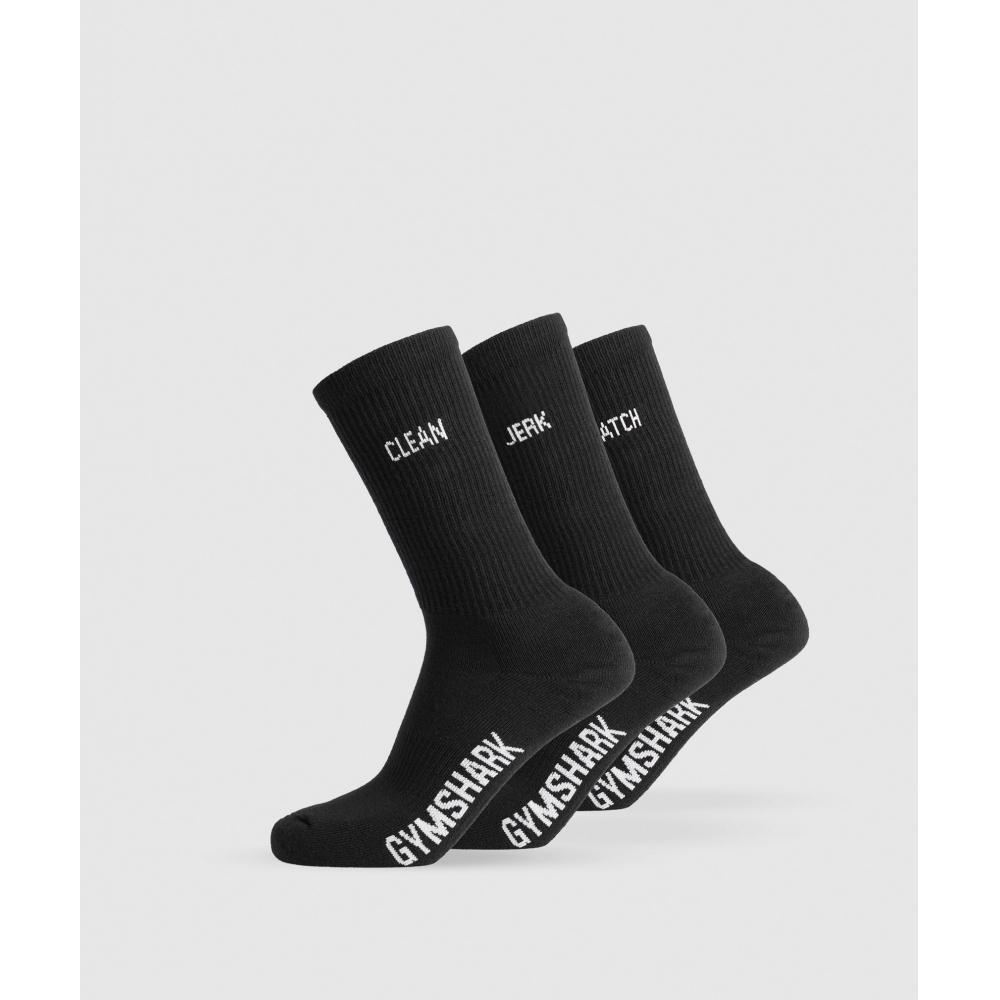 

Носки Gymshark Gfx для тяжелой атлетики 3 шт., черные I1b2q Bb2j S