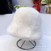 Ins classic imitation mink plush hat women's winter warm eaves fashion fur bucket hat
