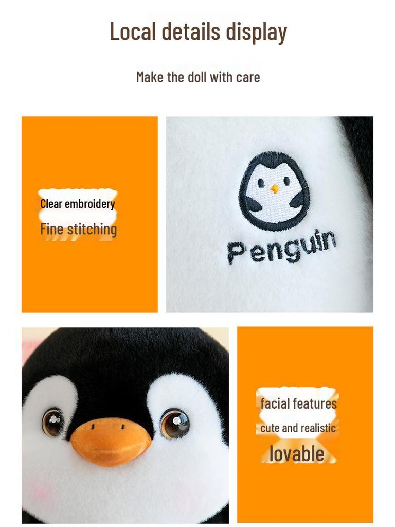 Charmante Pinguin-Plüschpuppe - Idealer Schlafbegleiter & Geburtstagsgeschenk für Kinder