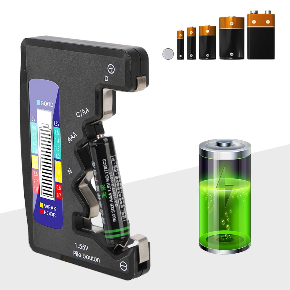 

Digital Battery Tester For C D N AA AAA 9V 1.5V Button Cell Battery LCD Display Capacitance Diagnostic Tool Capacity Check Detector