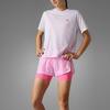 Adidas Verlaufstich Dekoratives Lauf-T-Shirt mit kurzen Ärmeln und überschnittenen Schultern Damen Tops Klares Rosa IP3560