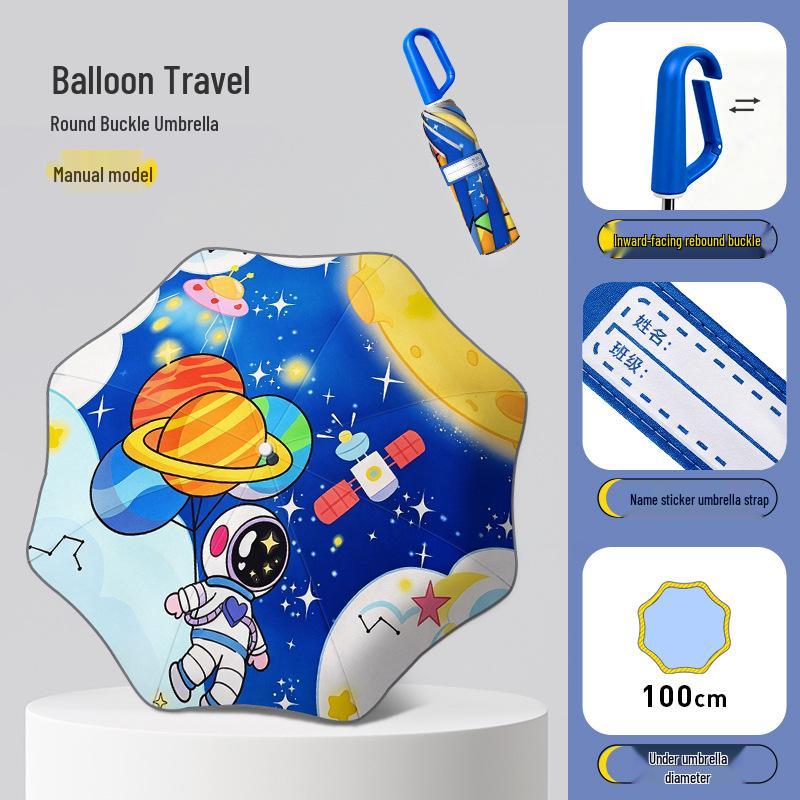 Children's Safe Automatic Umbrella - Anti-Stab, Rounded Corners for School Boys & Girls