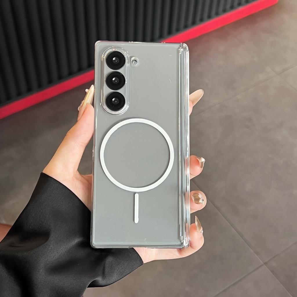 Applicable To Samsung Galaxy ZFold7 Folding Mobile Phone Case Matte Skin Feeling ZFlip7 Central Axis Magnetic Suction W25 Protection