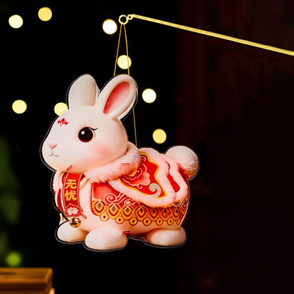 PVC Handheld Lantern Handheld Glowing Lantern Mid-Autumn Festival Rabbit Lantern Children's Craft