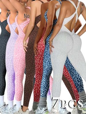 Women's Seamless Criss-Cross Open-Back Yoga Jumpsuit - Ideal for Daily and Outdoor Yoga