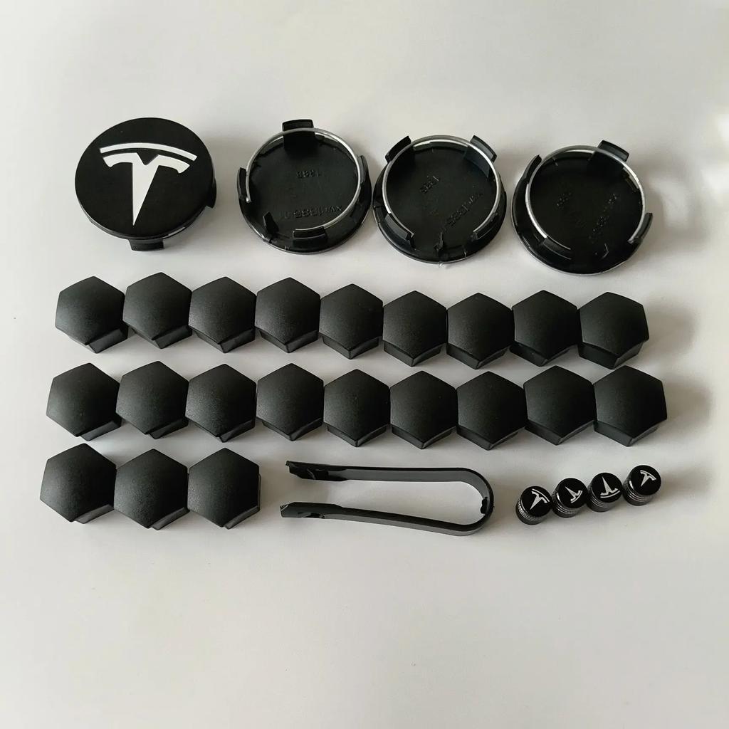 Samolepka na auto Tesla 56/57MM 4KS 29KS pro Tesla Model Y Model 3 S/X Prachotěsný kryt kola Středové krytky kol a krytky ventilků pneumatik