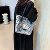 Casual Bow Dots Women's Shoulder Bags Large Capacity Elegant Ladies Bucket Tote Commuter Female Handbags with Lace Pendant