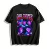 Gothic Mysterious Character Print T-Shirt Girl Dinner Theme Trendy Streetwear Top Pure Cotton T-shirt