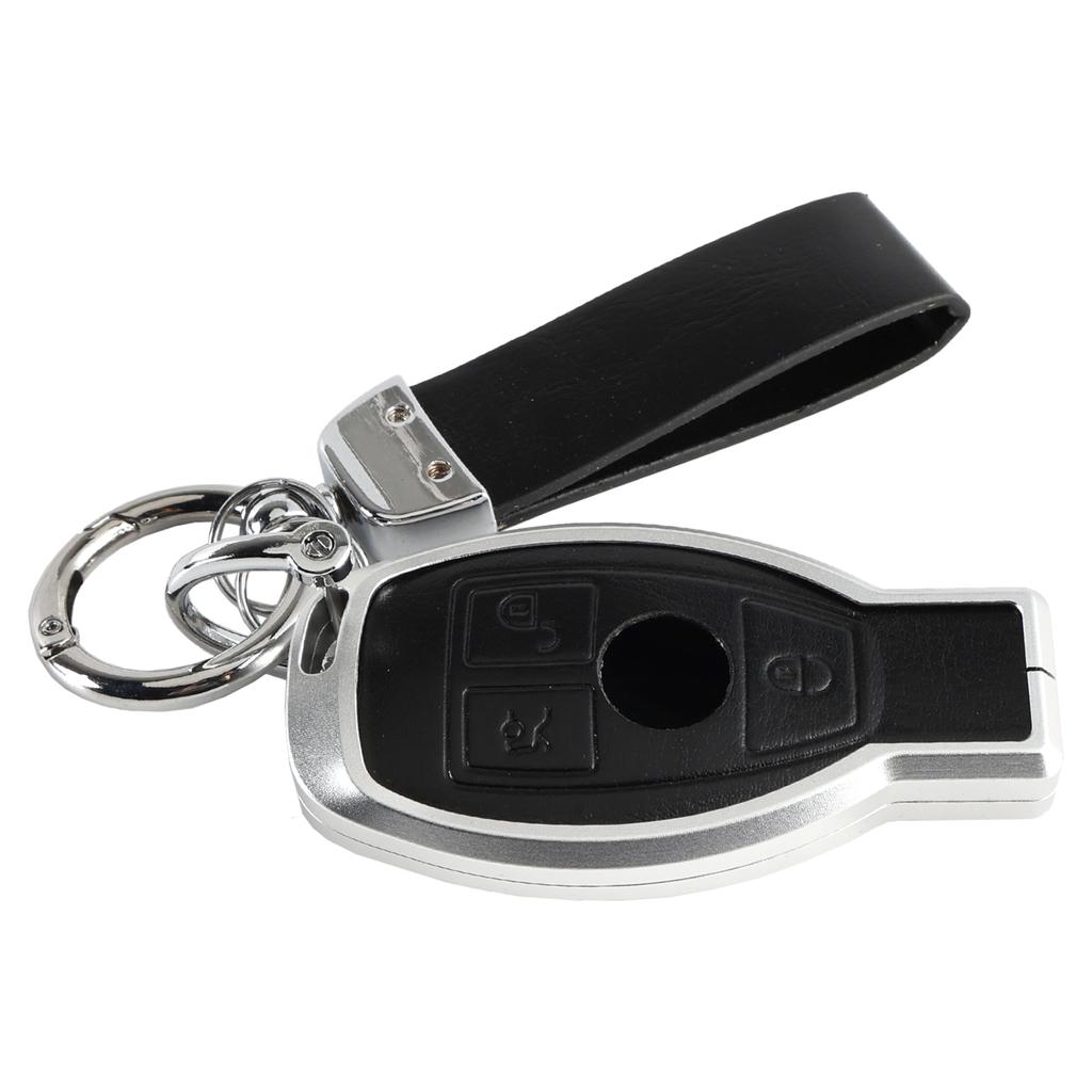 Lederlegierung Aluminium TPU Autoschlüssel Schwarz Etui Hülle Für Benz GLC GLK CLS