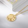 K gold-plated stainless steel simple sun and moon portrait necklace women's daily wear