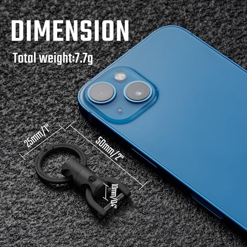 [KeyUnity] KM13BK Titanium Key Ring Connector 360 Degree Rotation Titanium Car Key Holder for Men Smart Key Anti-Loss Small Lightweight with Key