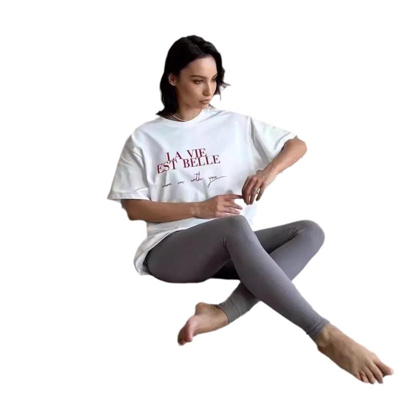 

Women s Versatile Pure Cotton National Tide Short Sleeve T-shirt M