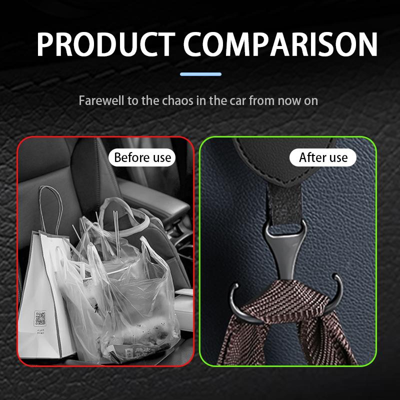 WET1 For Volkswagen VW Car Headrest Double Hook Black Rope Fixed Hook Adjusting Hanger Polo Jetta Sagitar Magotan Passat B5 B6 B7 CC