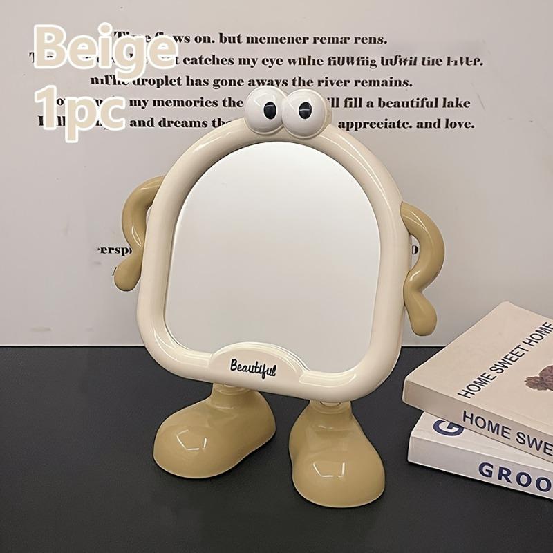 

1PC big eyes cute makeup mirror, desktop decorative mirror student dormitory portable small mirror, adjustable angle high definition mirror