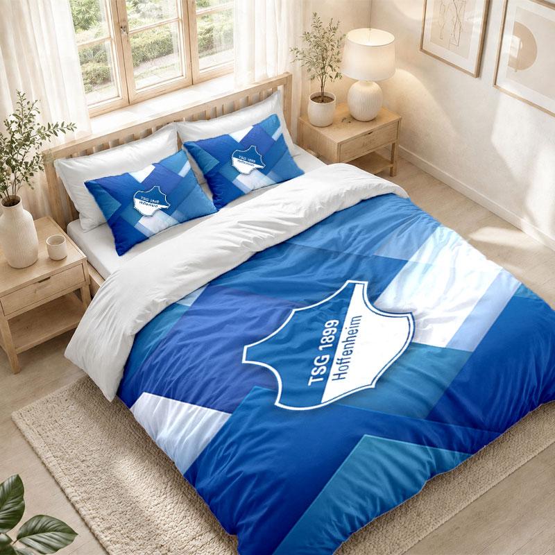 Ensemble de literie 1 housse de couette 2 taies d'oreiller Imprimé TSG Hoffenheim FC Chambre à coucher Décoration de la maison
