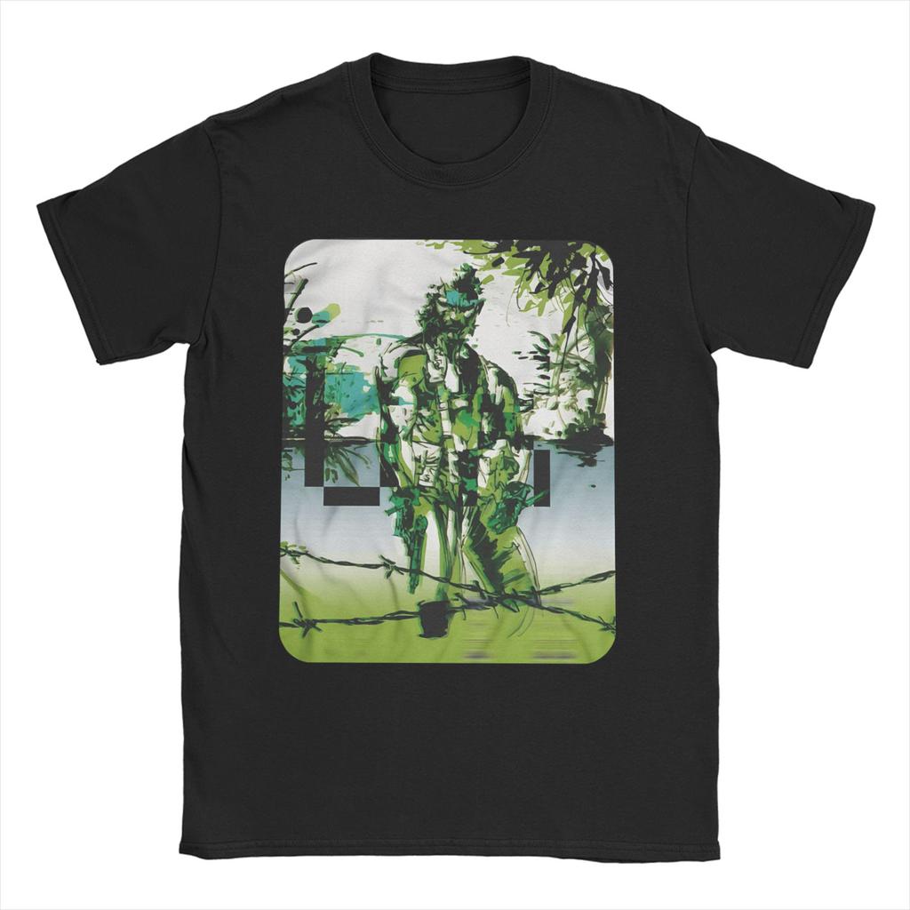 Vintage Velký Šéf MGS3 Snake Tričko Pánské Dámské Kulatý Výstřih Čistá Bavlna Trička Metal Gear Solid 3 Krátký Rukáv Trička Dárkové Vrcholy