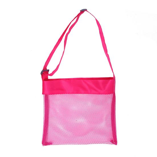 Kids Mesh Beach Bag with Adjustable Straps Seashell Collecting Sand Toy Storage for Boys Girls Breathable Quick-Dry Multi-Purpose Outdoor Bag