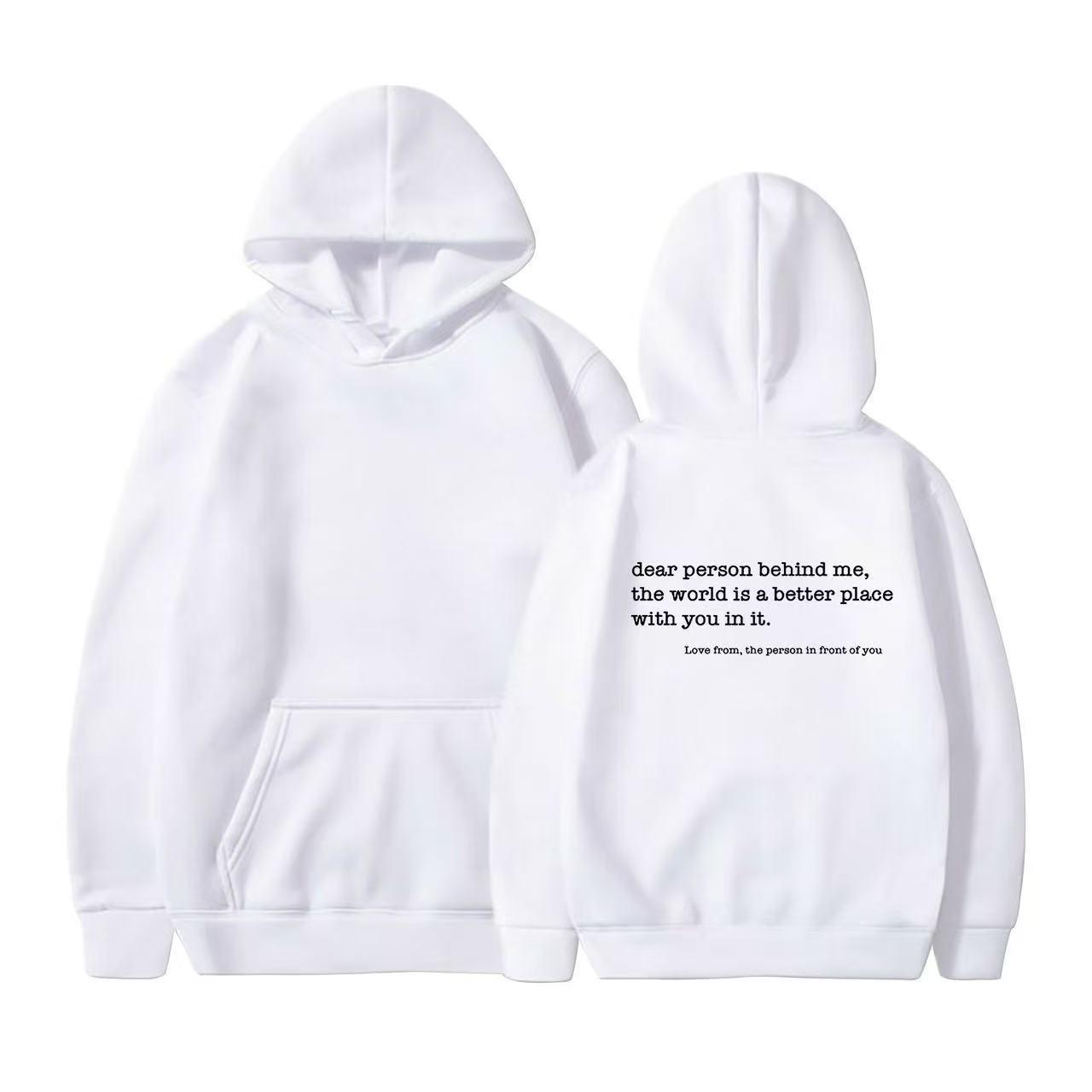 

Women s Oversized Fleece-Lined Hoodie with Slogan Print and Kangaroo Pocket XL білий