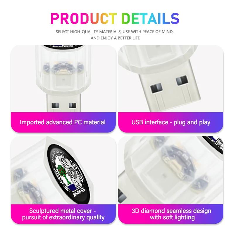 Car Mini USB LED Ambient Light Decorative Atmosphere Lamps For Mercedes Benz AMG C180 C300 W124 W176 W177 C200 C260 GLC CLE CLA
