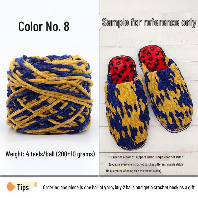 Plush Wool Yarn for Hand-Knitted Crochet Shoes & Slippers