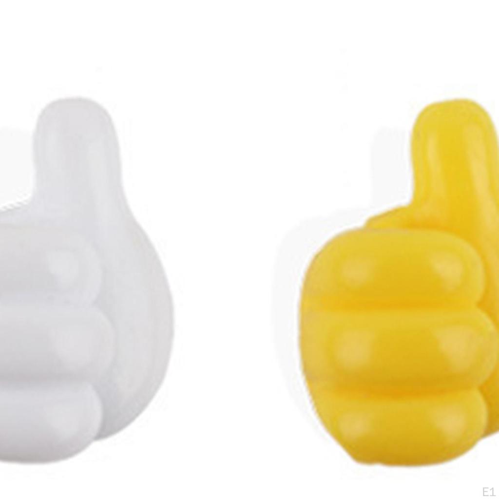Thumb Hooks Up Shape Wall Cable Organizer Random Color 10 Pieces