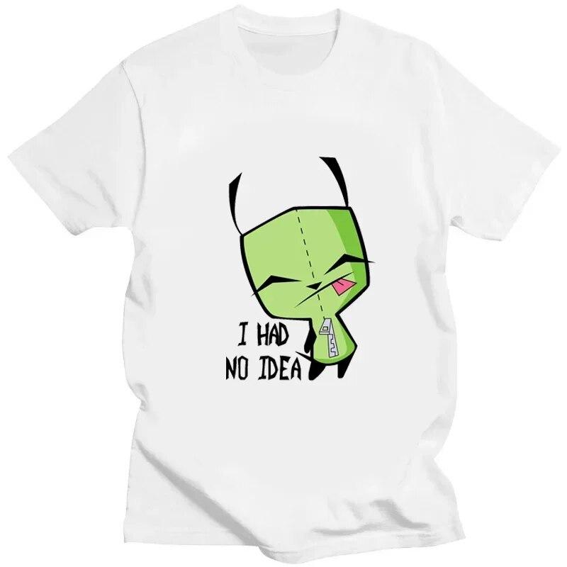 Kawaii Invader Zim Graphic TShirt Happy Hug Ready Zim Image Cute Cartoon T Shirt Unisex Women Retro T Shirt Oversized T Shirt