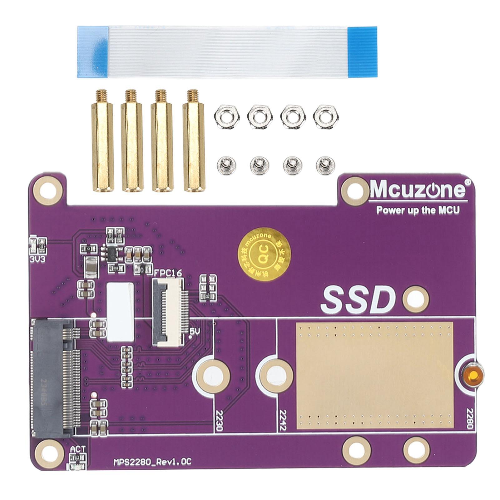 

SSD Expansion Board for RPi 5 Support PCIE X1 and Gen3 PCIE to M.2 NVME SSD Expansion Board for