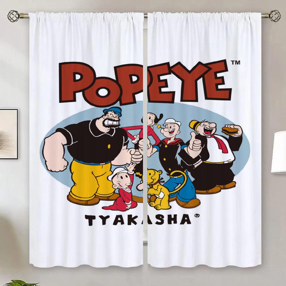 White Curtains for Camera Popeye the Sailo Modern Home Decoration Chiffon Curtain Living Room Customs Free Shipping Products