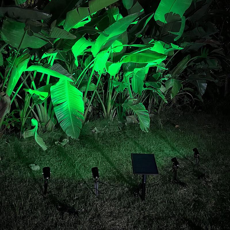 Solar Dual-Head Warm Light Outdoor Spotlight