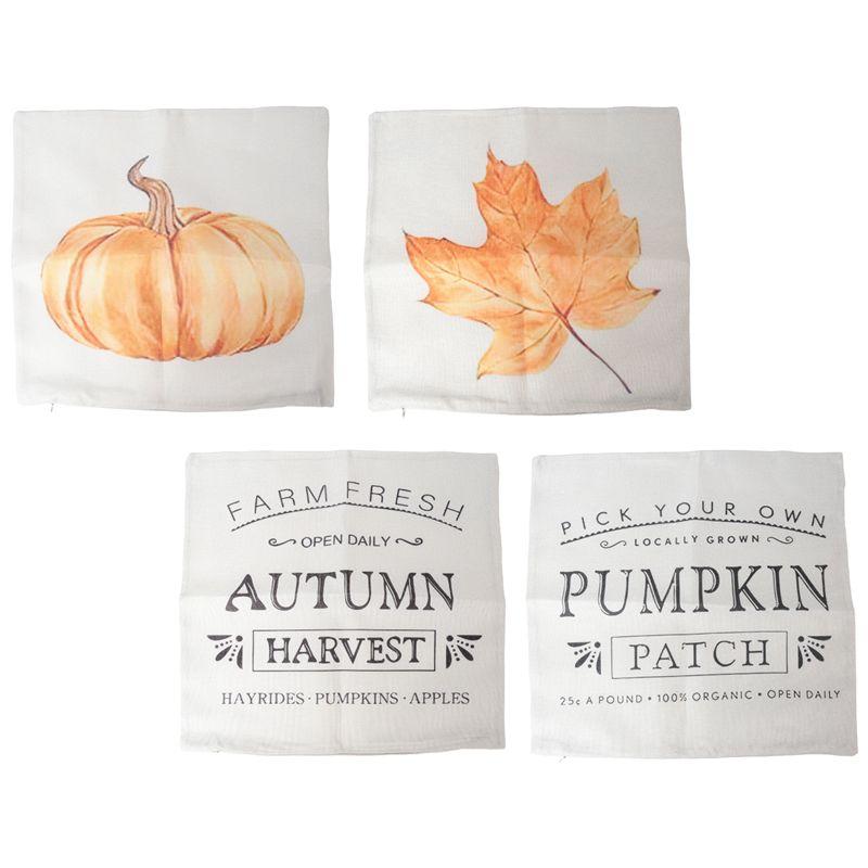 

M-Modern-Fall Decor Pillow Covers 18X18 Set Of 4 Outdoor Fall Pillows Decorative Throw Pillows Farmhouse Autumn Cushion Case