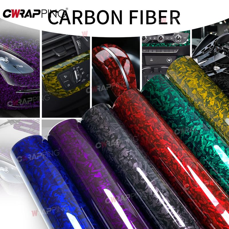 Automotive Vinyl for Motorcycle Flower Carbon Fiber PET Exterior Car Vinyl Wrap Self-adhesive Waterproof Bubble-free Motorcycles