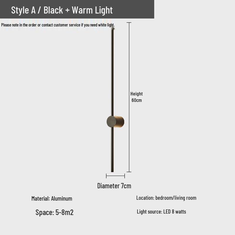 Nordic Rotatable Long Strip Wall Lamp - Modern Luxury for Living Room or Bedroom