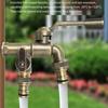 Anti-freezing All-copper Faucet One Inlet and Two Outlets 1/2inch Outdoor Faucet Dual Water Outlets Durable