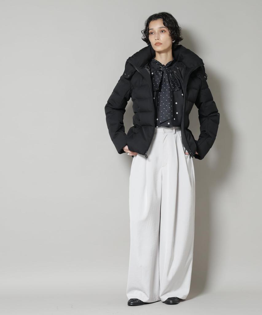 Nano Universe Nishikawa Down Serge Short Down Size (R) Jacket, Women's, M, 010, Black, 669-5214303