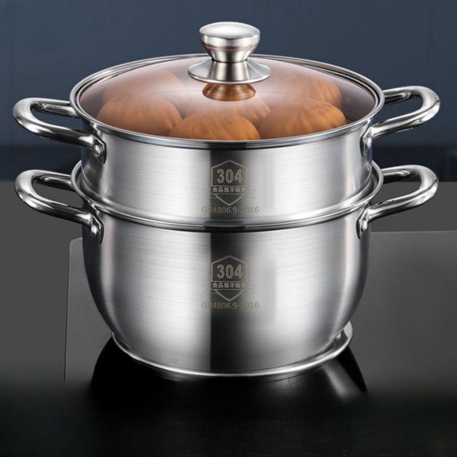 Нержавеющая сталь SUS304 двухслойная утолщенная бытовая клетка ящик пароварка для мантов маленькая пароварка кастрюля для супа кастрюля для тушения