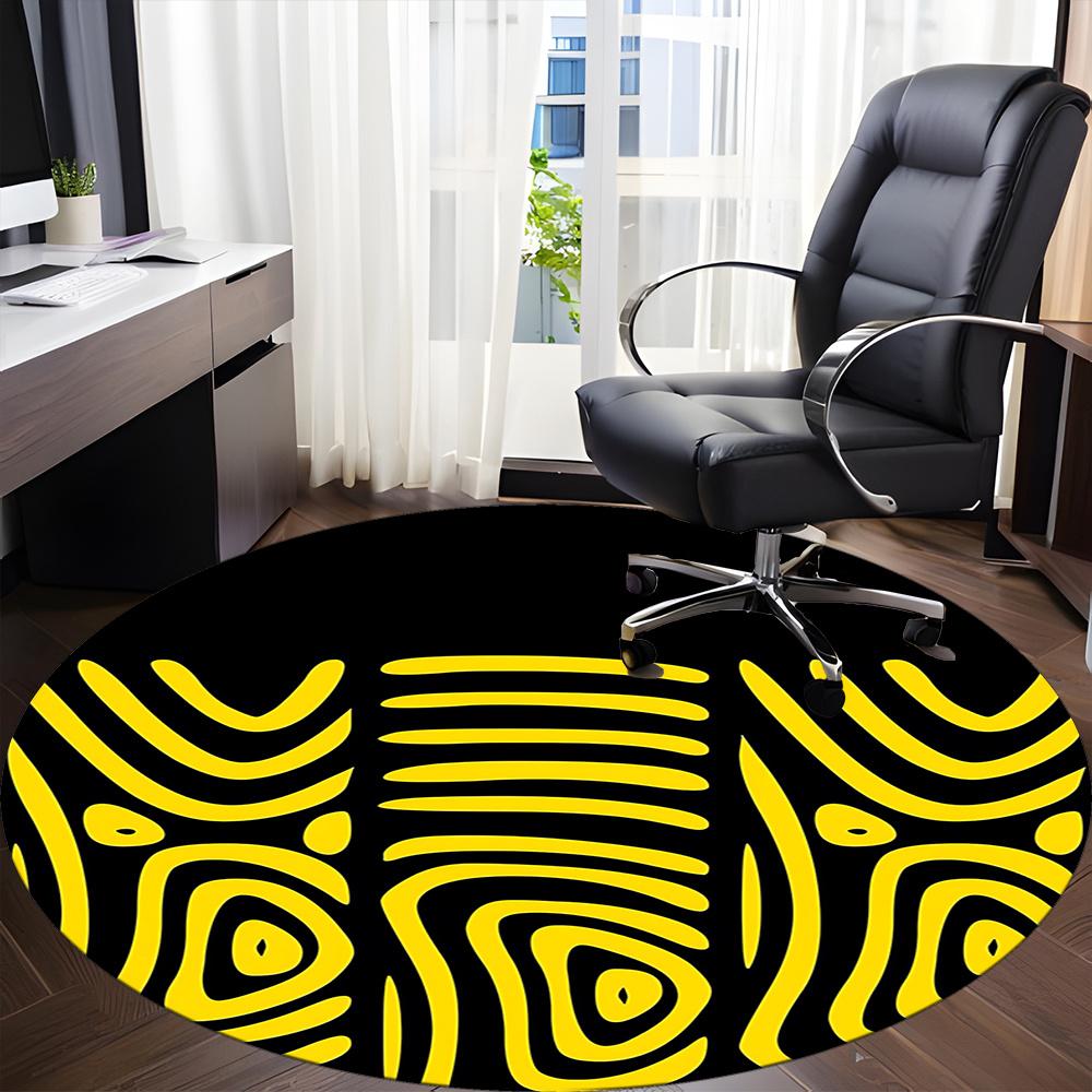 1pc Zebra Stripes Office Round Area Rug, Indoor Mat Suitable ForOffice, Under Office Chairs Bedroom Living Room Home Decor, Room Deco 060