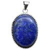 Lapis Lazuli Natural Gemstone Antique Silver Plated Pendant 2" J 781