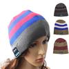 Adult Unisex Hat Wireless Bluetooth Headset for Phone and Music Warm Striped Knitwear Beanie