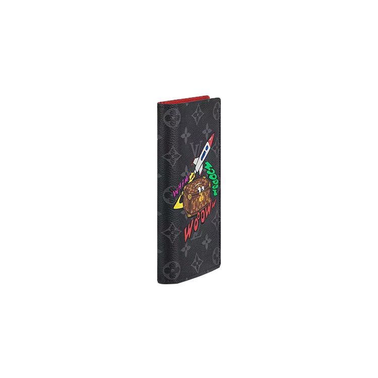 Louis Vuitton Brazza Holiday Comic Graffiti Monogram Canvas Wallet Men Wallets Black M80931