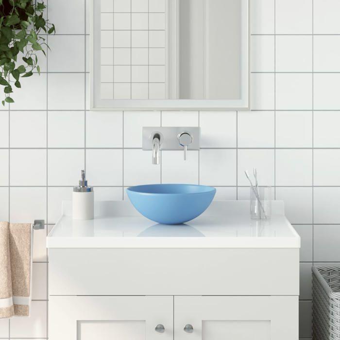 VidaXL Bathroom Sink Round Countertop Washbasin Toilet Kitchen Hand Basin Cosmetic Room Home Interior 146978