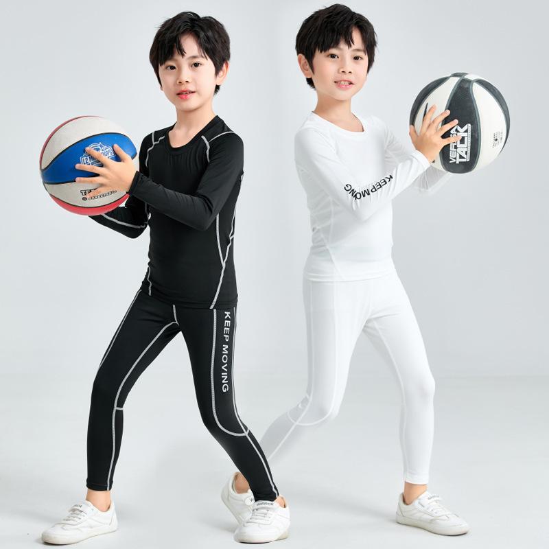 Dětské legíny, Tréninkové oblečení na basketbal, Podzimní a zimní sportovní soupravy, Chlapecké vysoce elastické spodní prádlo, Rychleschnoucí fitness oblečení