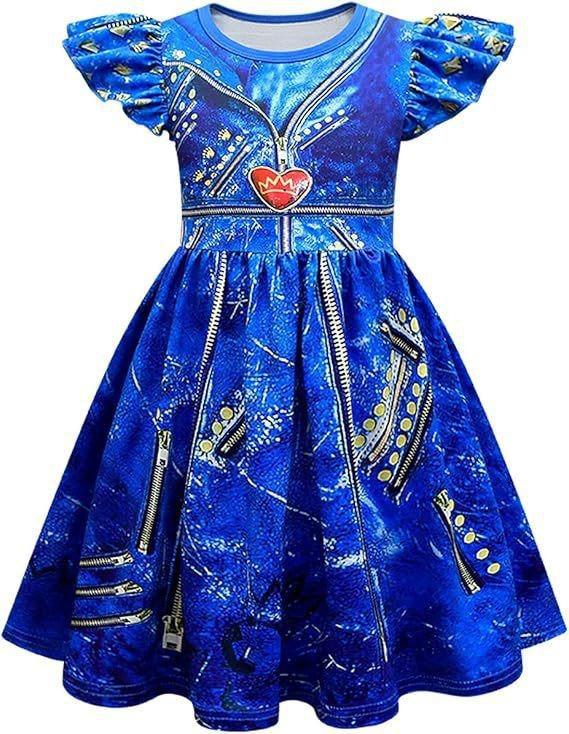 New Halloween Vampire Descendants 4 Children'S Flying Sleeve Dress 3D Printed Children'S Suit Skirt