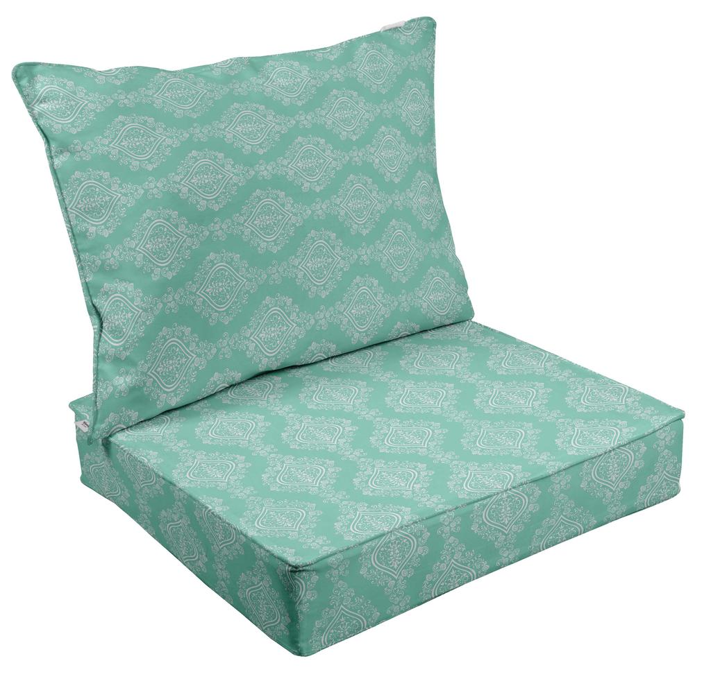Vargottam Printed Outdoor Deep  Seat  Patio  Cushions Set 2pcs Seat Set All Weather Replacement