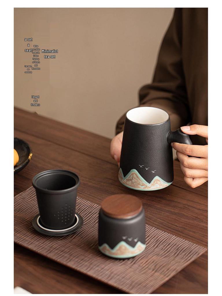 National Tide Creative Tea Set: Separable Office Mug and Kung Fu Set, Logo Customizable