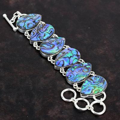 Abalone Shell Bracelet 925 Sterling Silver Bracelet Handmade Gemstone Jewelry Adjustable Chain Bracelet Brand New Bracelet Engagement Gifts