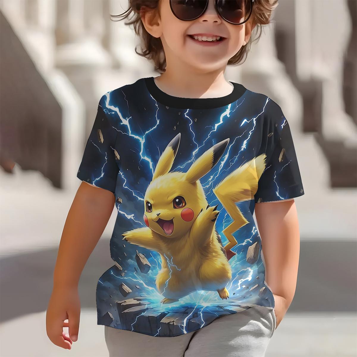

3D друк милий Пікачу аніме покемонів дитячий одяг від 5 до 14 років чоловічий одяг для дітей хлопчик дівчинка дитина футболка Топ 130CM