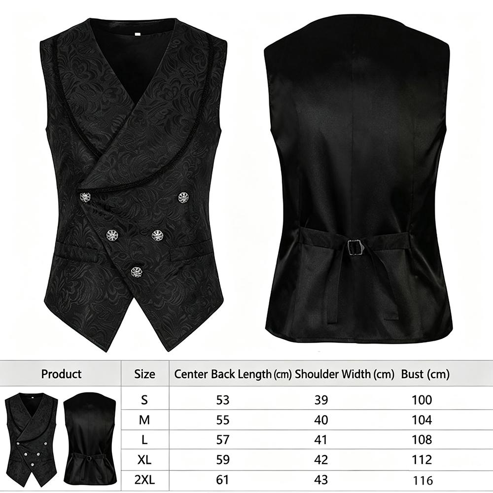 Men's Vests Medieval-style Vintage Costume Tuxedo Sleeveless Vests European Vintage Stage Halloween Costume Gothic Jacket Set