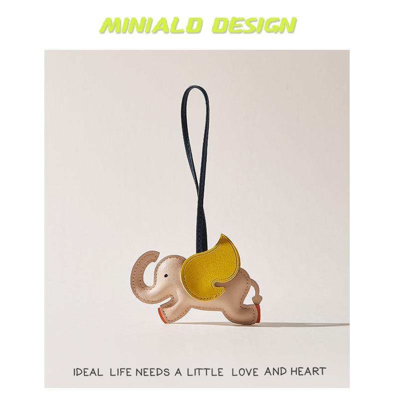 Playful Leather Dumbo Bag Charm Pendant